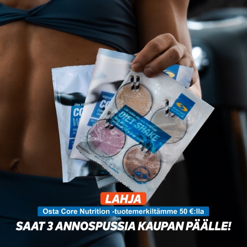 Osta Core Nutrition -tuotemerkilt 50 :lla, saat annospusseja